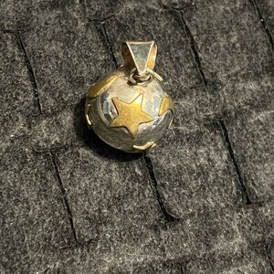 Vintage Two-Tone Star Sphere Chime Pendant - Gold & Silver
